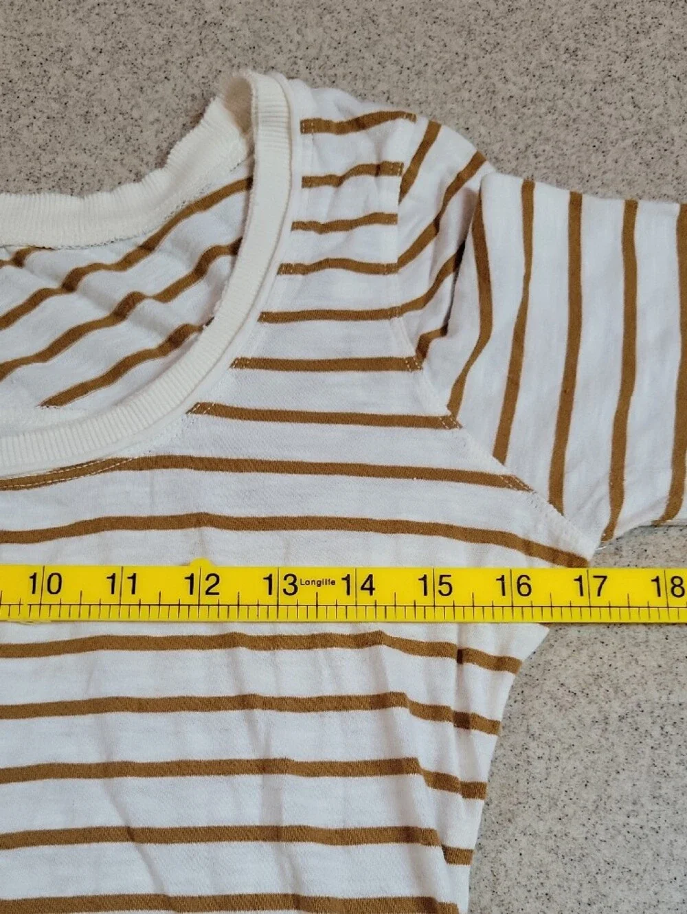 Free People Striped Scoop Neck Long Sleeve Top with Lace Cuff Cottom Size Medium